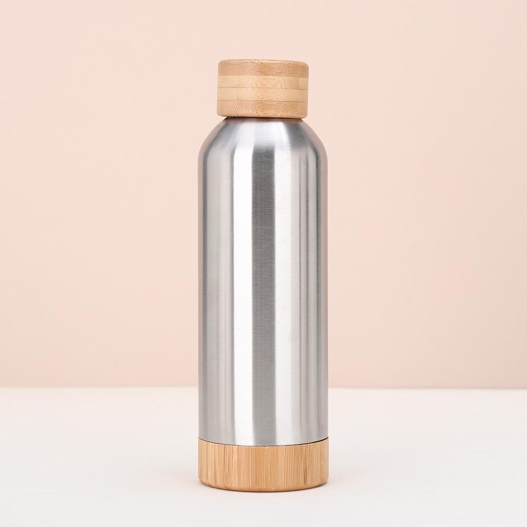 Bambus Holz Boden Bambus Deckel Outdoor Sport Wasserkocher Mit Kunststoff Griff Tragbar Wasserbecher Edelstahl Vakuum Thermoskanne