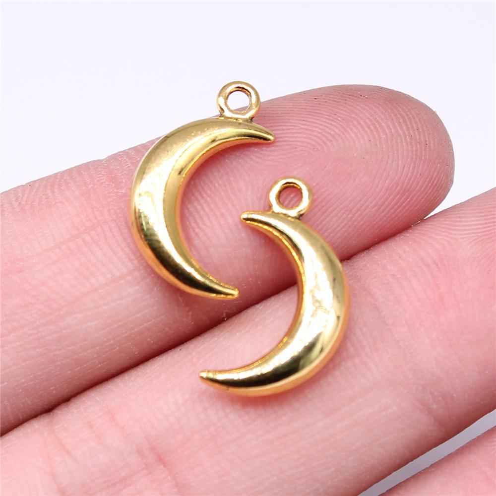 10pcs Moon Charms For Jewelry Making Antique Bronze Silver Color Pendants Making DIY Handmade Tibetan Finding Jewelry