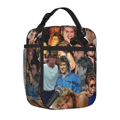 George Michael Singer Legend Tote Insulated Lunch Bag Music Album Carry Food Bags Leakproof Cooler Thermal Spacious Bento Box