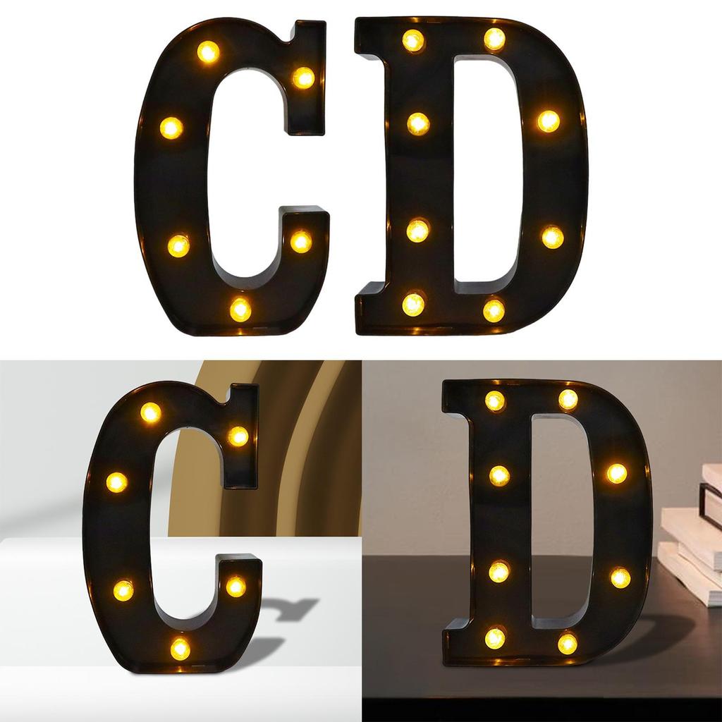 Lighted Marquee Letter Black Light up Alphabet Sign LED Marquee Letter Light for Wall Birthday Engagement Night Bar Decoration