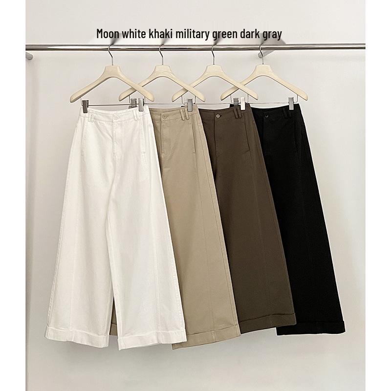 MMC DITION Women s Spring Loose Slimming Wide-Leg Draped Pants Large