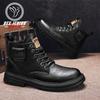 Spring velvet high-top leather boots casual fashion Martin boots retro tooling men's shoes