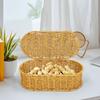 Plastic Oval Handwoven Basket Large Capacity Sundries Storage Box  Home Use