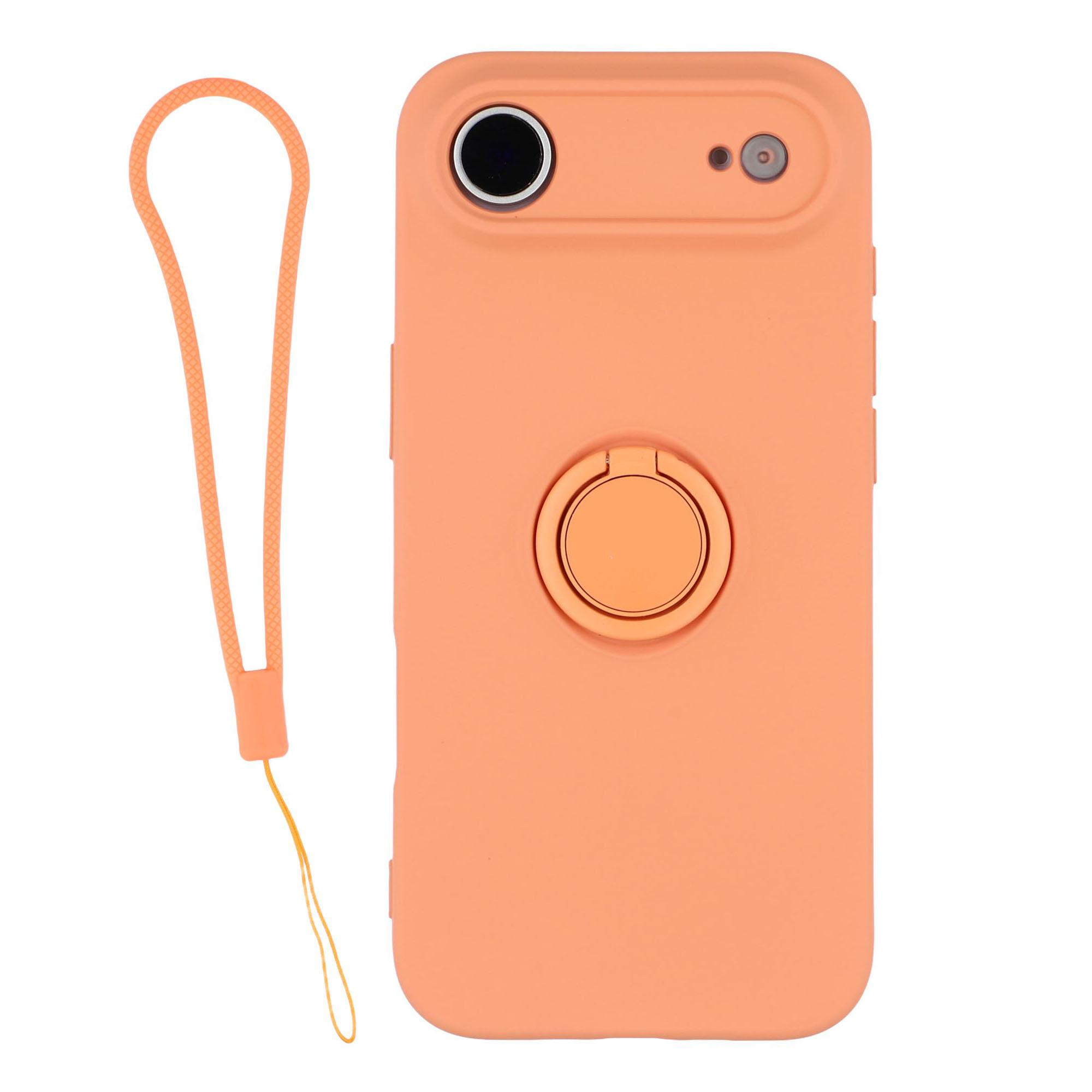

Силиконовый чехол для iPhone 17 Air с ремешком-кольцом и подставкой, чехол для телефона Orange