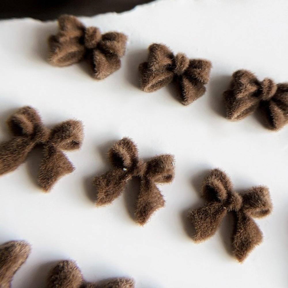 Resin Flower Charms Nail Charms Velvet Bow 3D Nail Art Decoration Accessories Supplies  DIY Nail