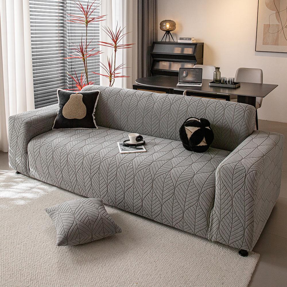 Modern and Simple Polar Fleece Sofa Cover New All Season Universal Fixed Anti Slip All Inclusive Cover