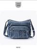Women's Versatile Crossbody Bag: Multi-pocket Casual Denim for Commuting