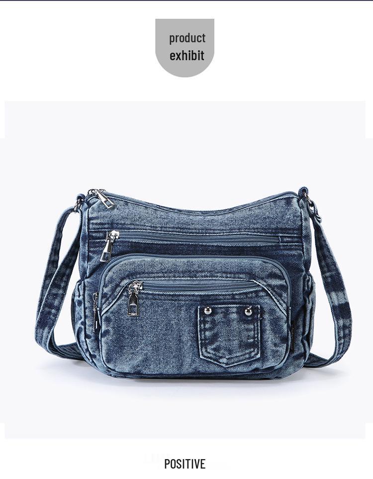 Women's Versatile Crossbody Bag: Multi-pocket Casual Denim for Commuting