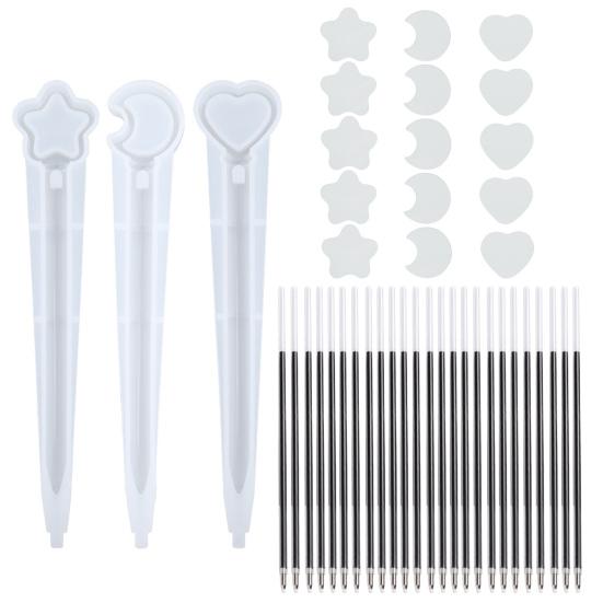 

1 комплект, формы для самостоятельного изготовления, форма для шариковой ручки из эпоксидной смолы с цветком, создайте изысканные ручки с блестящими украшениями, персонализируйте свой стиль A