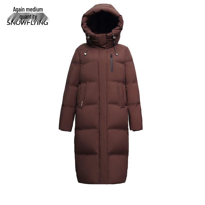 XueZhongFei Damen Mittellange Kapuzen-Daunenjacke X40146226F