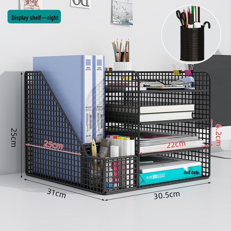 Multilayer Desktop Organizer: File Storage Rack & Office Supplies Set