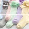 Baby Girl Bow Socks Summer Cotton Mesh Breathable Baby Knee High Socks Bowknot Kids Long Socks