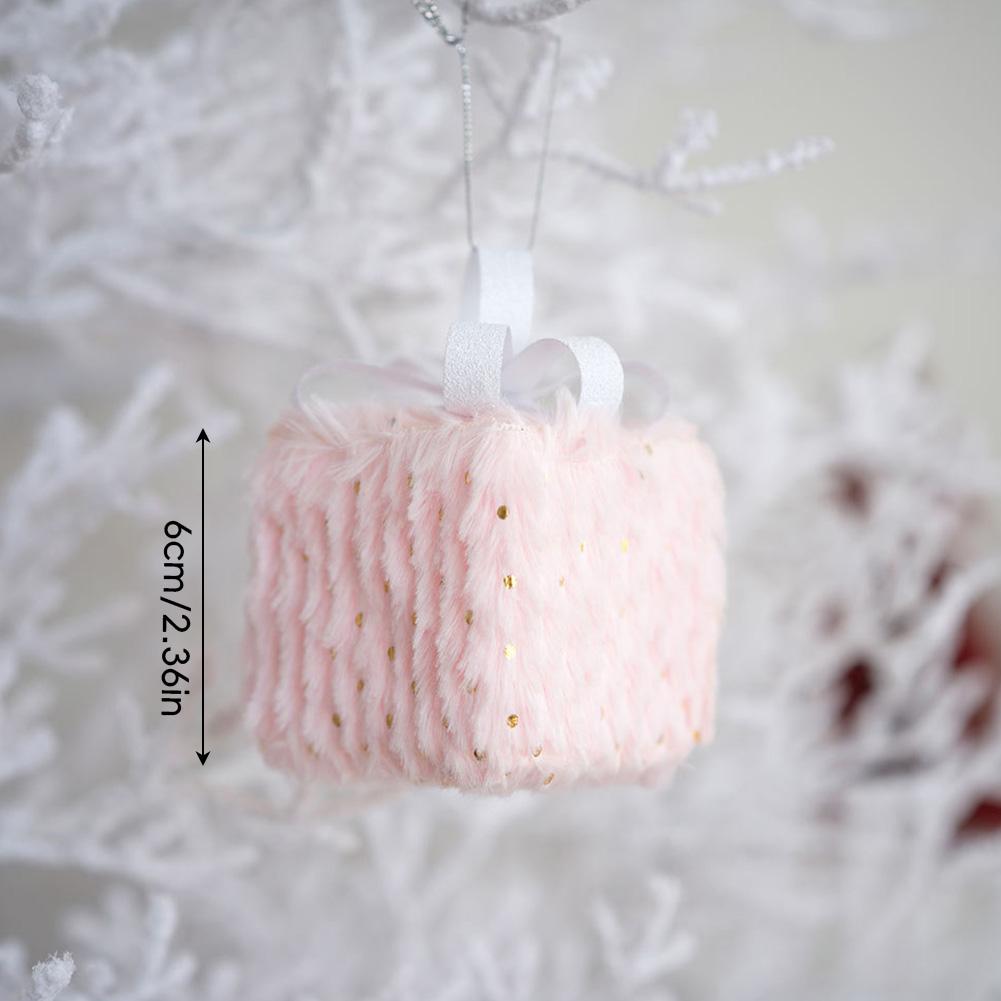 Pink Ball Star Bow Christmas Tree Pendant Creativity Plush Foam Christmas Deco Ball Luxury Sparkly Xmas Home Hanging Decoration