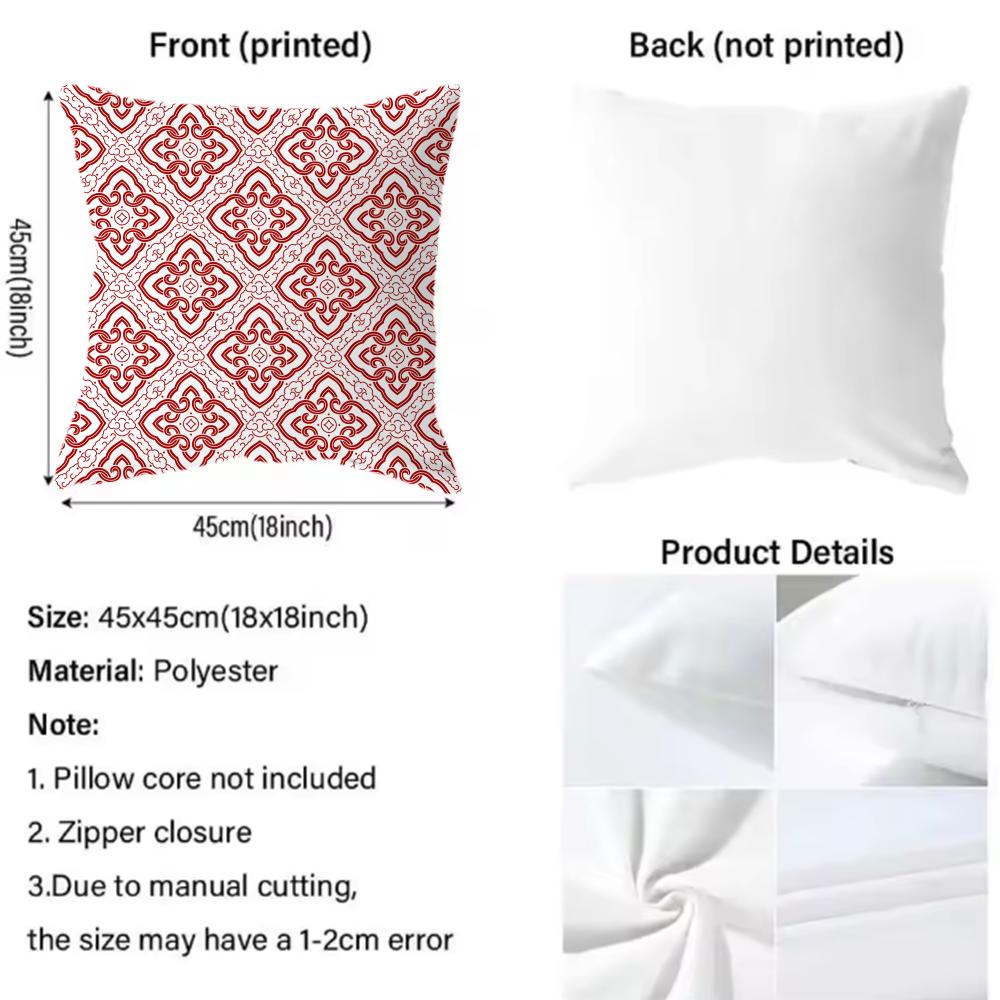 Bohemian Pattern Cushion Cover Comfortable Reversible Pillow Cover Ideal For Car Sofa Bedroom & Beyond