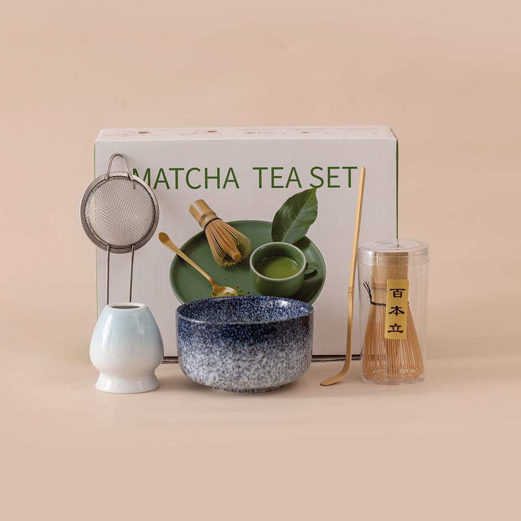 5-7PCS/Set Japanese Matcha Bowl , Spoon, Tea Whisk, Sieve Mesh, Perfect Gift For Ceremony, Traditional Decoration White gift box