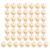 50Pcs Doll Head Wood Beads Face Jewelry DIY Children Beading Smile Beads Loose Round Wooden Craft Beads for Kindergarten