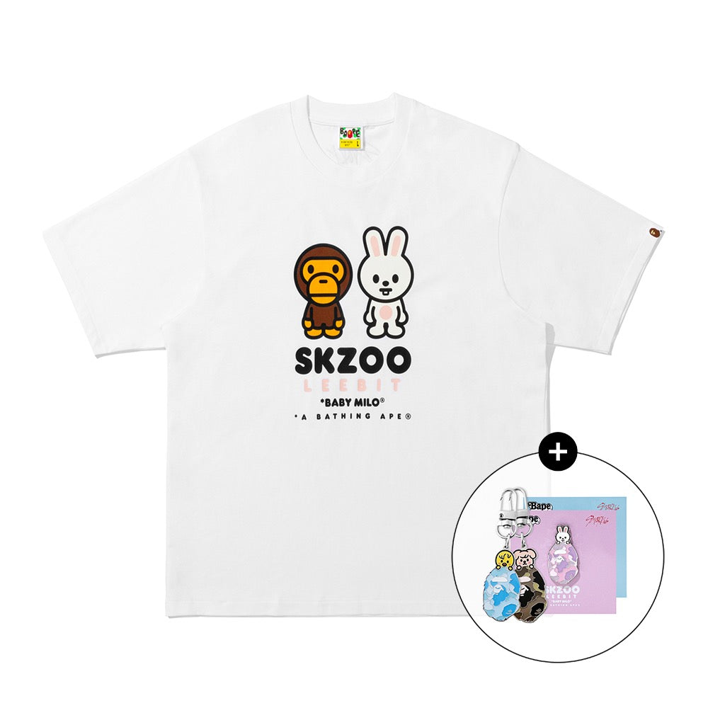 Футболка BAPE X STRAYKIDS LEEBIT BABY MILO (M) белый S