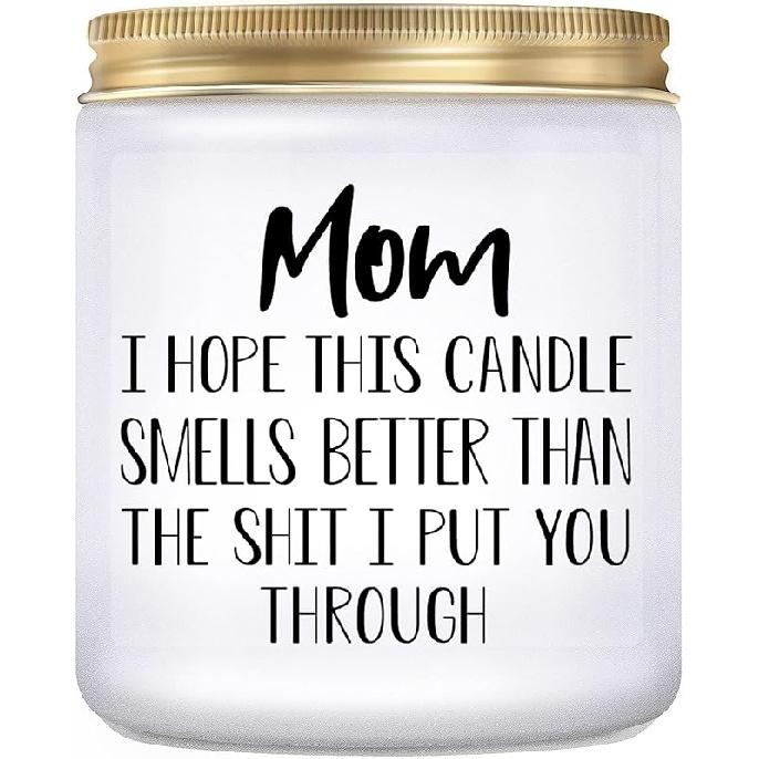Gifts for Mom from Daughter Son, Mothers Day Birthday Christmas Thanksgiving Gifts for Mom,Stepmother Adoptive Mother, Lavender Scented Candle Funny mom candle