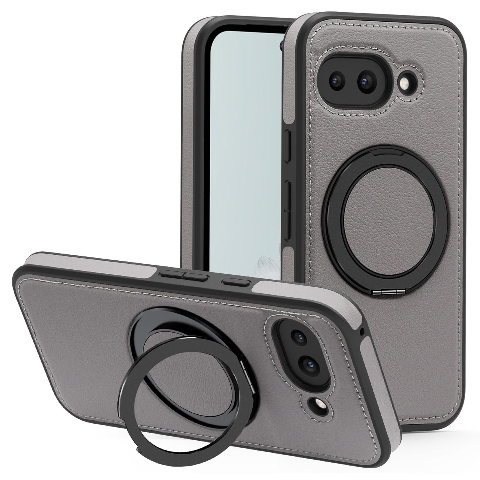 

Чохол для Google Pixel 9a з кільцем-підставкою, магнітний чохол, задня кришка зі шкірозамінника PU F