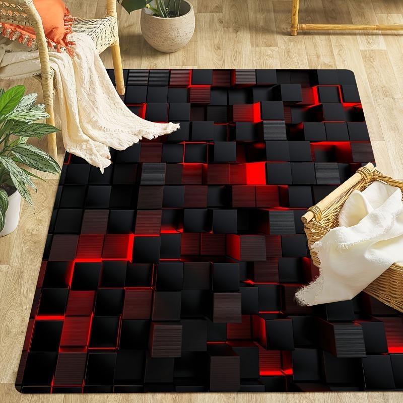 3D geometrická čtvercová podložka do obývacího pokoje, dekorativní podlahová rohož, geometrický minimalistický styl, domácí dekorace, do obývacího pokoje, ložnice