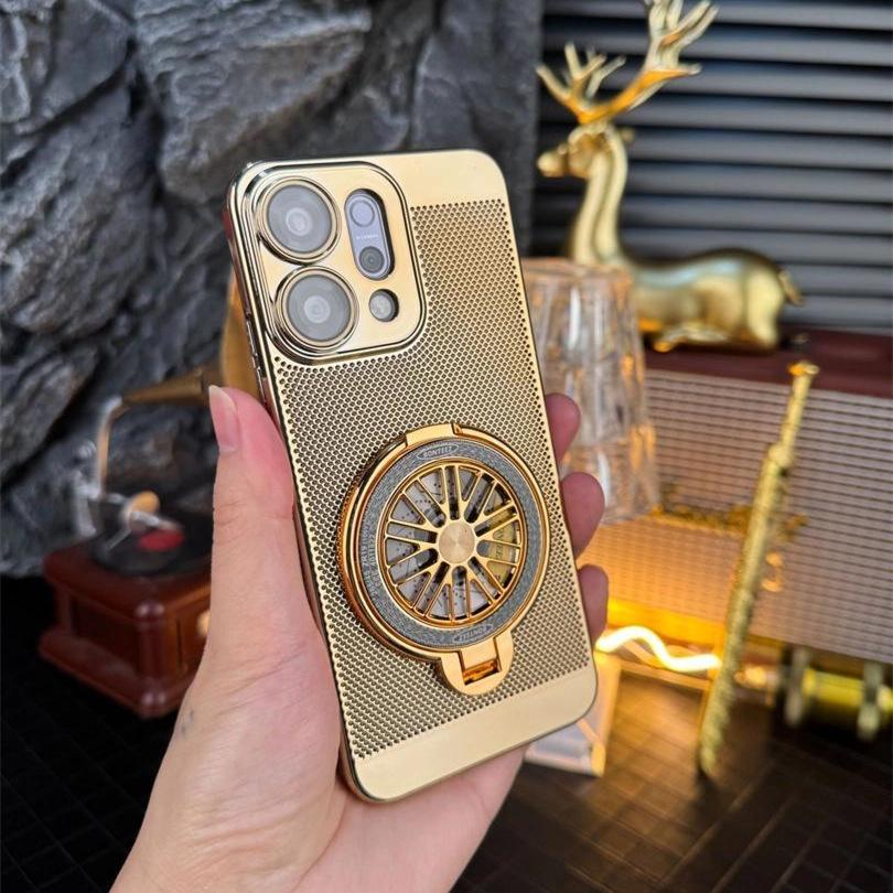 Electroplating Gold Suitable for OPPO Mobile Phone Case Reno14Pro Gyro Bracket Reno13 Bright Mesh Heat Dissipation X8