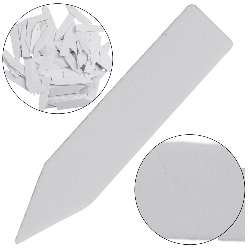 100 sztuk Etykiet do roślin Białe Wodoodporne Plastikowe Etykiety Ogrodowe Etykiety do roślin Ogrodowe Matowe Łatwe do czyszczenia