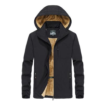Men's Clothing Autumn and Winter New Fleece Thickened Warm Men's Jacket Solid Color Fleece Jacket Large Size Men's Clothing