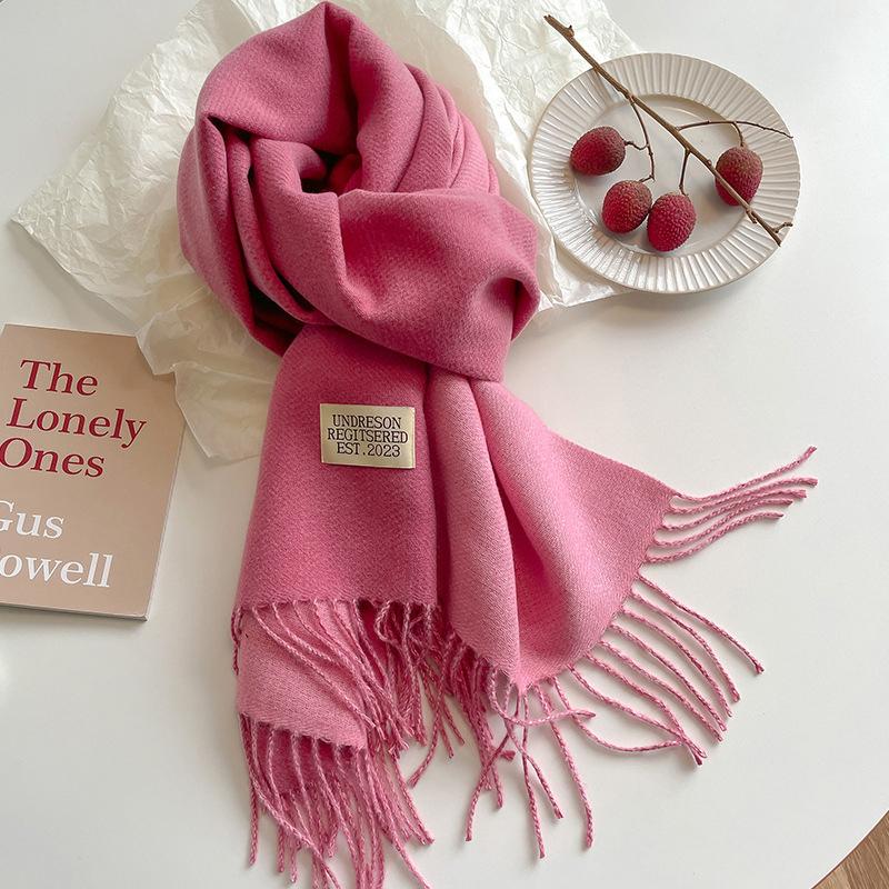 31Colors Fashion Cashmere Scarf for Women Warm Winter Solid Color Double Sided Wraps Neckerchief Poncho Echarpe Pashmina Stoles