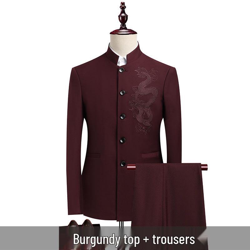 Noble Dragon Zhongshan Suit - Men's High-End Chinese Wedding & Formal Wear