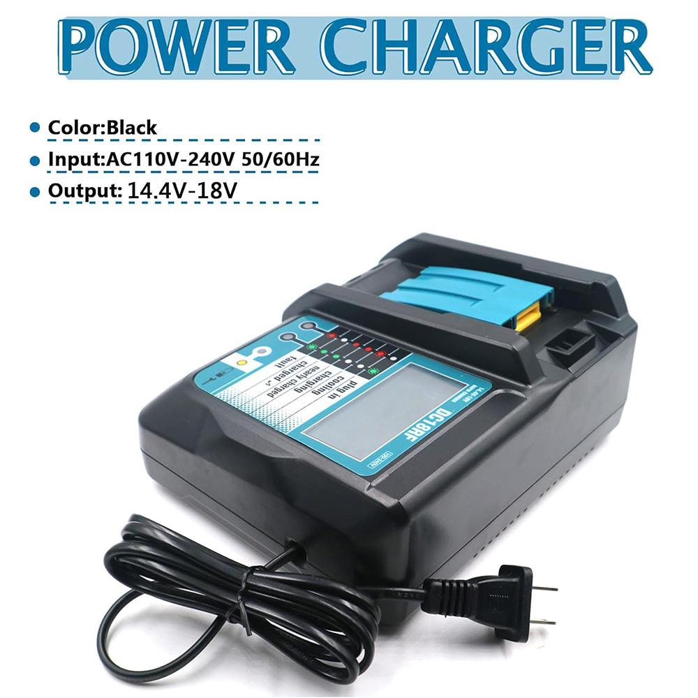 DC18RF Li-ion Super Fast Charger for Makita 14.4V-18V Lithium Battery BL1860B,BL1830,,BL1415,BL1440 with LED Screen, USB Port