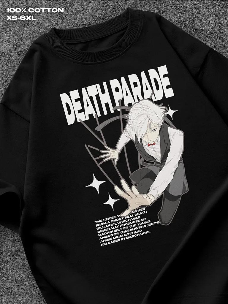 Parade of Death black T‑shirt Mens Tshirt Womens Tshirts with Letters Print Short Sleeves T-Shirt Casual Street Tee Shirt Top