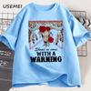 Shouldve Come with A Warning T Shirt Western Graphic Tee Cowboy Cowgirl Vintage TShirt Skeleton Graphic Tees Unisexs Clothes
