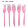 CICIMINI Solid Color Tableware Knives Forks and Spoons Red Pink Purple  Black Green Yellow Wedding Birthday Disposable Tableware