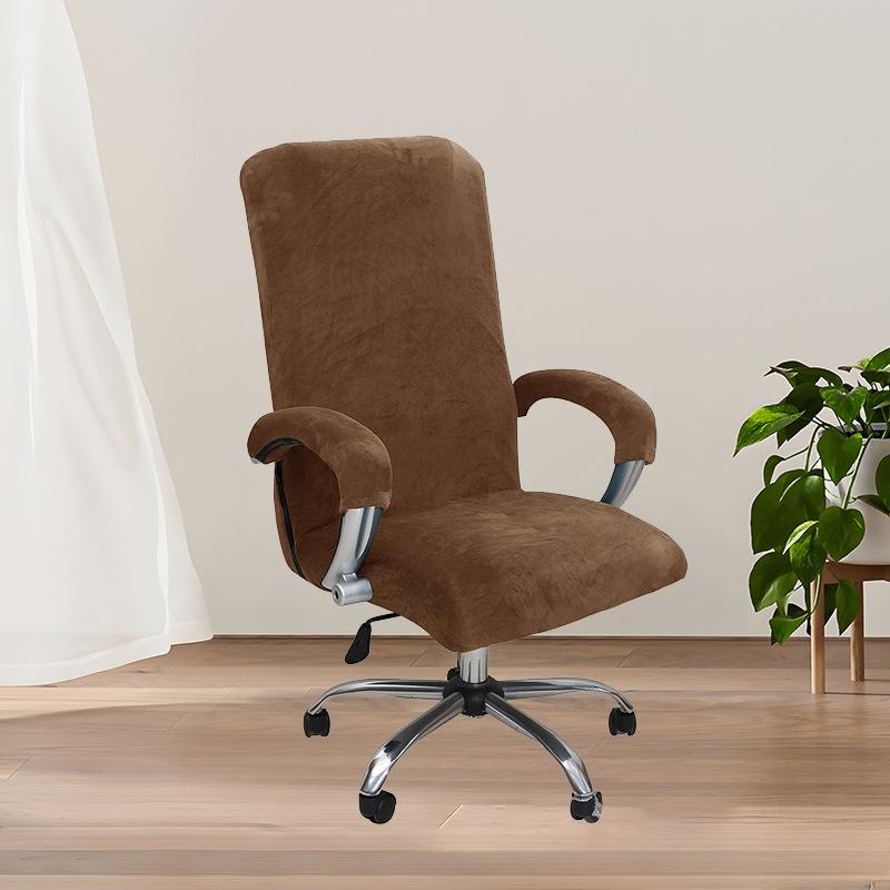 Silver Fox Velvet All-inclusive Computer Chair Cover Dustproof and Wear-resistant Home Office Chair Cover Modern Simple and Comfortable Chair Cover