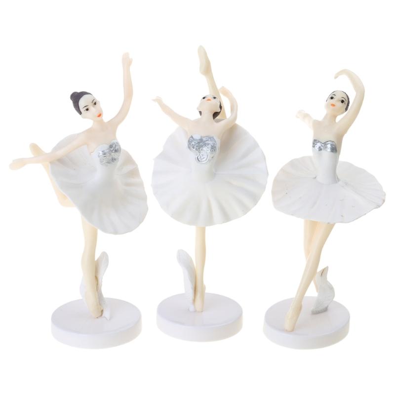 Pack/3pcs Magical Ballerinas Cake Decoration Ballerinas Theme Birthday Party Supplies Dancing Ballerinas Girl Figurine