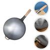 Stainless Steel Thick Iron Wok for Cooking 1Pcs Practical Cooking Pan Grey