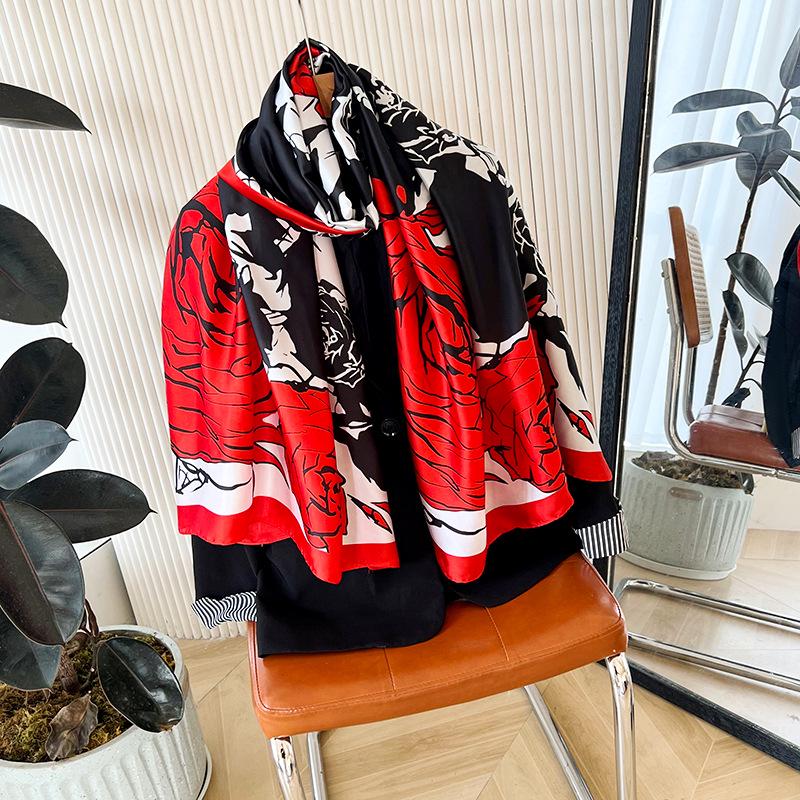 Dámský univerzální dlouhý šátek/šála Gardenia Brocade - Dekorativní ochrana proti slunci, Plážová osuška