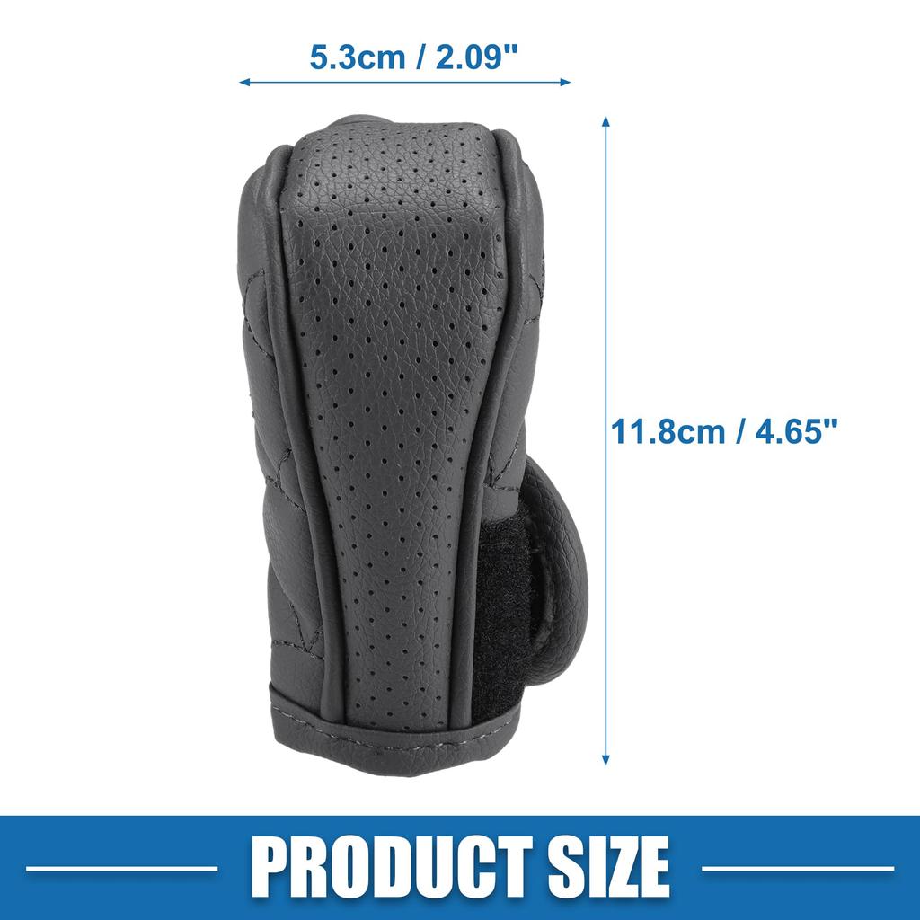 ABSOPRO, husă pentru schimbător de viteze auto, design respirabil, universală, pentru interior, schimbător de viteze, accesorii decorative din piele ecologică, gri