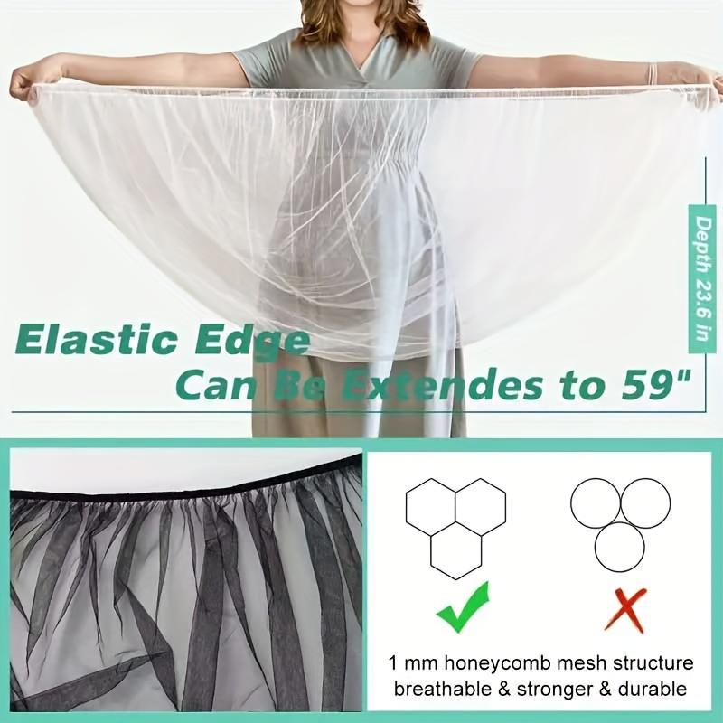 White Stretchy Mosquito Net for Strollers and Cribs Breathable Polyester Durable & Easy To Install Outdoor & Indoor Use