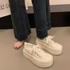 Versatile Ugly Cute Round Head Platform Popular Muffin Canvas Shoes Women's 2025 Spring New Big Head Casual Board Shoes Trend