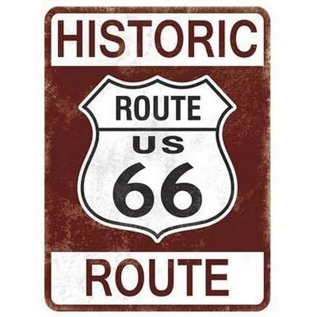 USA Route 66 Metal Signs Wall Poster Plaque Warning Sign Vintage Iron Painting Decoration for Home Cafe Living Room Club Bar