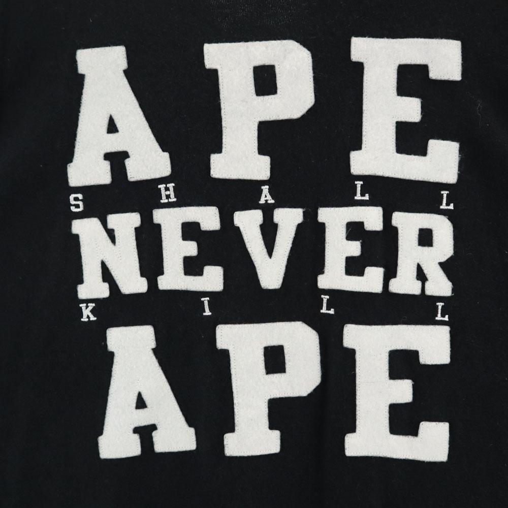 A BATHING APE made in Japan Back print Long sleeve Zip up trainer Men's Used