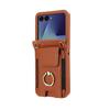 Crossbody Wallet Case for Samsung Galaxy Z Flip 7, with Finger Ring Holder, Wrist Strap, Multiple Card Slots, Stand Flip Cover