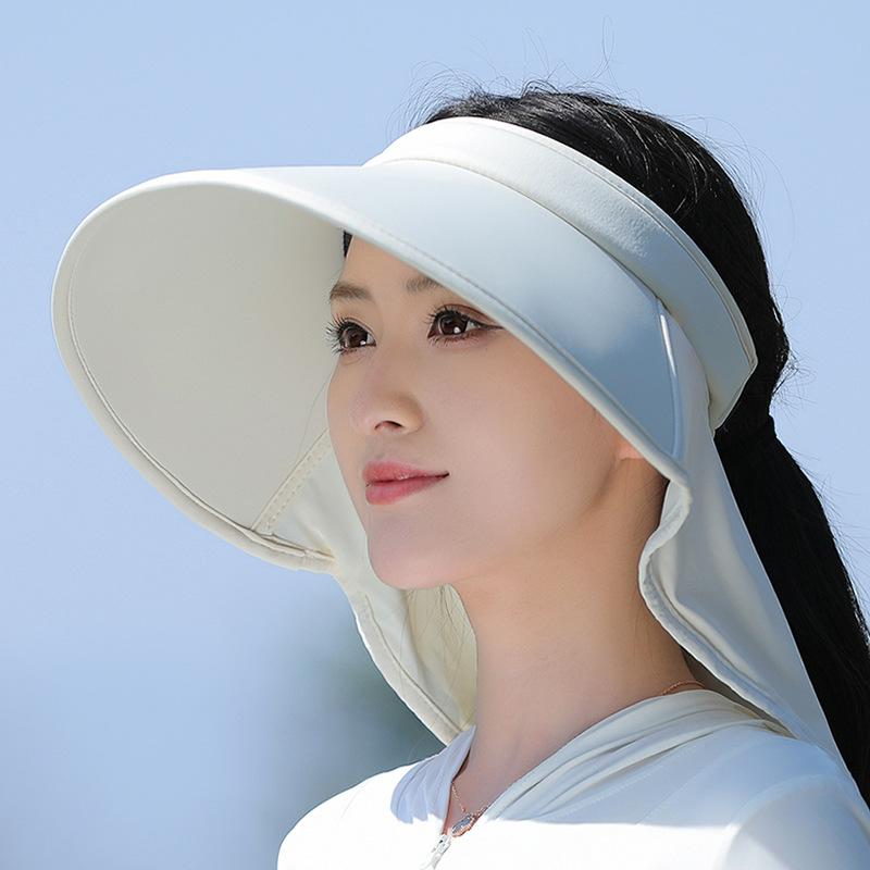 Ice Silk UV Protection Empty Top Sun Protection Hat Neck Protection Hat Neck Integrated Sun Hat Cycling Windproof Sun Hat