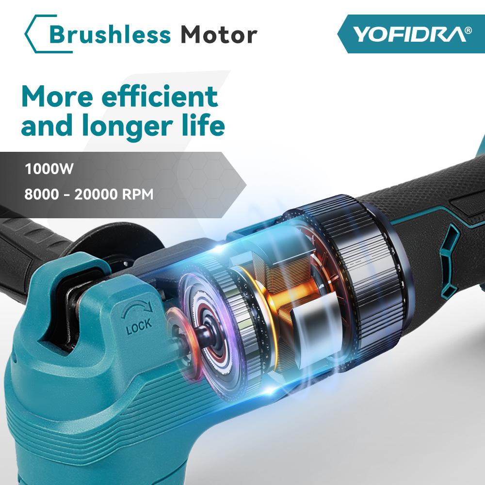 Yofidra Brushless Quickrelease Oscillating Tool 20000OPM Electric Saw Trimmer Woodworking Power Tool For Makita 18V Battery Pin