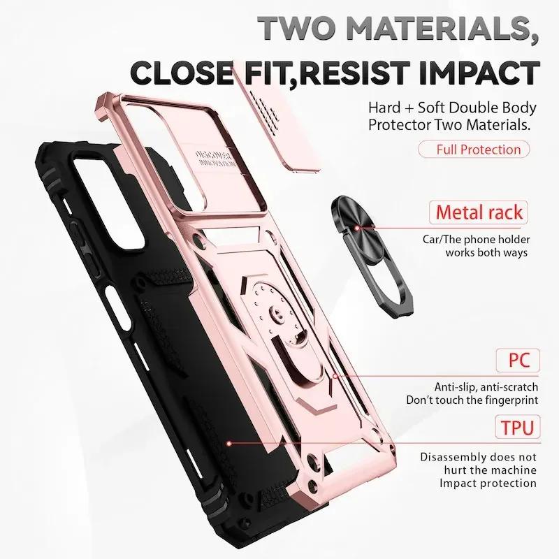 Armor Ring Bracket Push Phone Cases for Xiaomi Redmi Note 11 10 9 8 Pro Ma 9S Prime Poco X3 NFC X4 M4 4G 5G  XiaoMi 11 11T Cover
