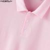 INCERUN Übergroße Herren Umlegekragen Kurzarm Textur Lässige T-Shirts Tops