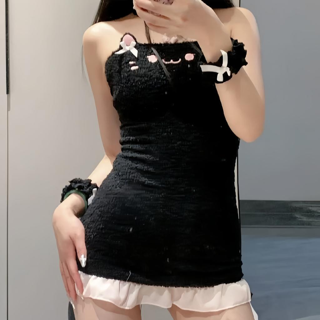 Sexy Sexy Pure Desire Style Cute Cat Hip Skirt Dress Women's Uniform Suit