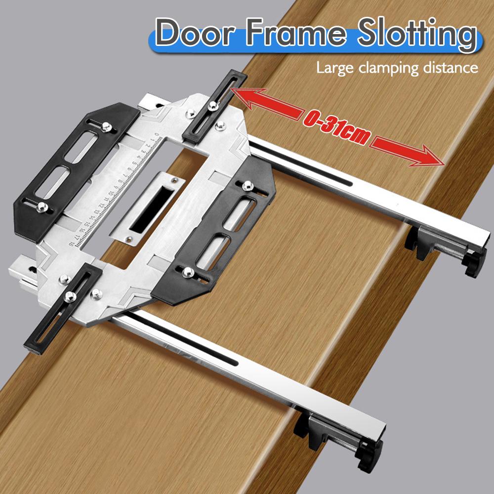 Woodworking Hole Drilling Guide Locator Cupboard Wood Door Grooving Positioner Hinge Holes Punching Locator Hinge Punching Jig