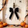 Decorative Skull for Fireplaces Halloween Velvet Bows with Ornaments Tree Decoration Black Dark Aesthetic Party Supplies Gothic Flannel Bow